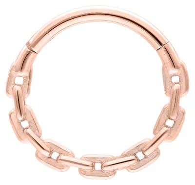 Produktbild von Wildcat Piercingringe - Anchor Chain Clicker aus Chirurgenstahl 316L, Körperstelle: Ohr, Nase, Lippe, Bauchnabel, Durchmesser: 8,0mm, Roségold