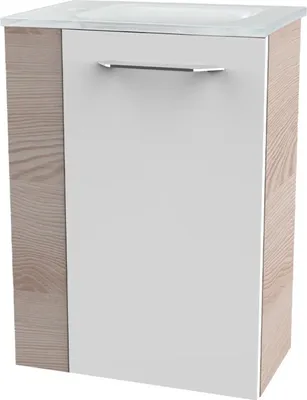 Produktbild von Fackelmann SBC B. CLEVER Gäste WC Set 2-teilig 45 cm, Braun hell/Weiß, rechts, Glas weiß