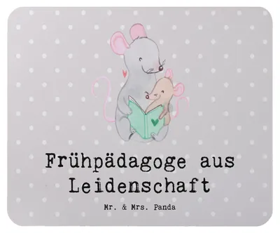 Produktbild von Mr. & Mrs. Panda Mauspad Frühpädagoge Leidenschaft - Grau Pastell - Geschenk, Ausbildung, Studium, Mousepad, Lustig, Spruch, computermatte, mousematte, Witzig, Mouse Pad