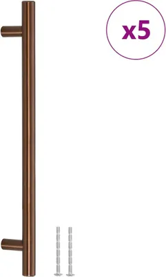 Image de vidaXL Poignées de meubles 5 pcs. Bronzes 192 mm Acier inoxydable