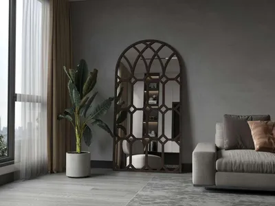 Produktbild von Skye Decor, Hochwertiger Cheval-Spiegel, 90 x 180 cm, 100% MDF, Wandmontage möglich, Braune Farbe, Solides Design - Ideal für moderne Wohnräume und elegante Akzente.