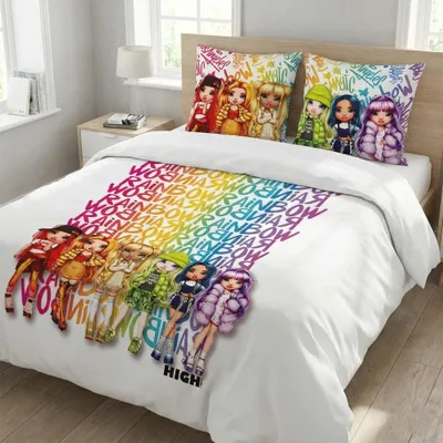 Produktbild von Rainbow High Girls Kinder Bettwäsche 2tlg. Set 135-140x200 65x65