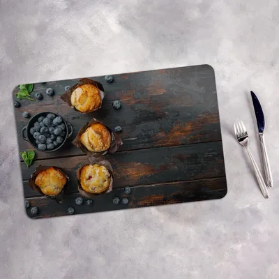 Produktbild von Tischset 4x45x30 cm Platzset Tischmatte Platzmatte Untersetzer - Blaubeeren Muffin