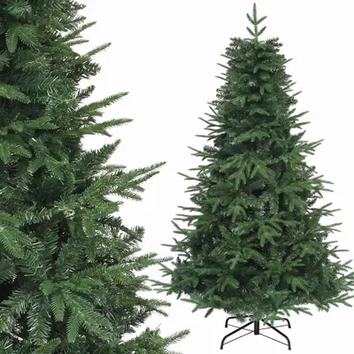 Produktbild von 152cm Künstlicher Weihnachtsbaum mit 450 Spitzen, Naturgetreu Tannenbaum mit Metallständer, Φ75cm