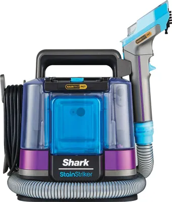 Produktbild von Shark StainStriker Polster- und Teppichreiniger, kompakter Waschsauger für Auto, Sofa, Polster und Teppich, stark gegen Tierflecken & -haare, mit Fleckenreiniger-Mittel, 5 Aufsätze, PX250EUT