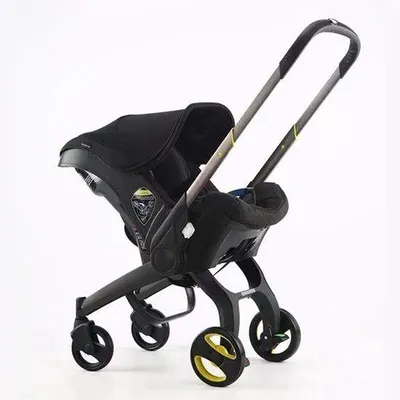 Imagen del producto de Cochecito de viaje 4 en 1: ligero, plegable, para bebés y niños pequeños, con correa de seguridad, en color