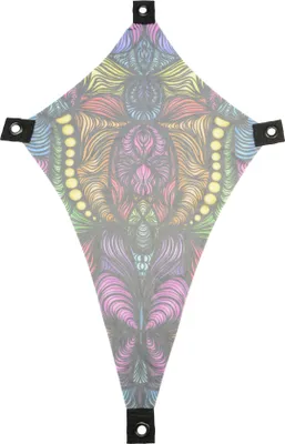 Produktbild von PSYWORK Schwarzlicht Segel Mesh Elasthan Drache S "Magnetic Field Neon", 0,55x1,10m