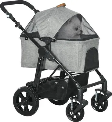 Productafbeelding van Famanu 2-in-1 hondenbuggy - Opvouwbare draagzak en hondenkar voor kleine honden