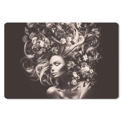 Produktbild von MuchoWow® Mauspad Mousepad Blumen - Frau - Natur 27x18 cm - Mousepads - Maus Mat - Pad - Mausunterlage - Büroartikel - Desk Matten