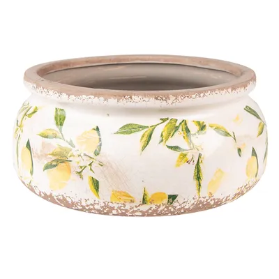Obrázok produktu pre Clayre & Eef Kvetináč Ø 23x10 cm Žltá keramika Lemon