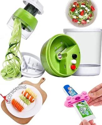 Productafbeelding van Famanu Spiralsnijder 6-in-1 Multifunctioneel - Geschikt voor groenten, zoodles, aardappelen, courgette