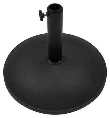 Image de Pied de parasol massif et inclinable pour l'extérieur (jardin, terrasse) et parasol d'extérieur. Pied de parasol noir, résistant, 16 kg, en béton, rond, 45 cm x 45 cm, avec support réglable