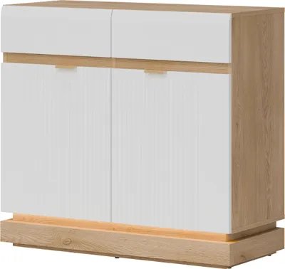 Obrázek produktu pro Nábytek24 Milton Ml02 komoda do obývacího pokoje skříň dub torro/bílá