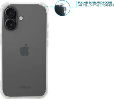 Obrázok produktu pre Mobilis 057033, Ochranný obal, Apple, iPhone 16, 15,5 cm (6.12"), Priehľadná