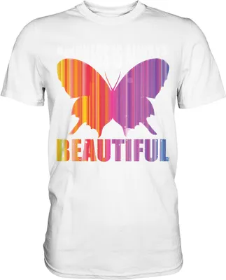 Produktbild von Kindness Beautiful Schmetterling T-Shirt – White / XXL
