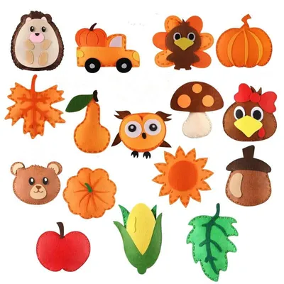 Immagine prodotto di Habarri | kit di artigianato - kit di cucito in feltro - ciondolo - per bambini dai 5 anni - 16 pezzi - AUTUNNO