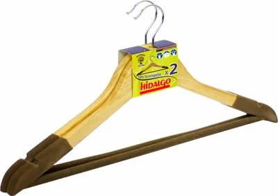Produktbild von Holzkleiderbügel mit Samt, 2 Stück