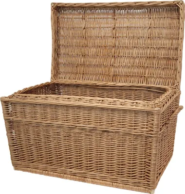 Immagine prodotto di Cesto di vimini da 60 cm con coperchio. Cassapanca di vimini, baule di vimini, armadio di vimini, valigia di vimini realizzata a mano