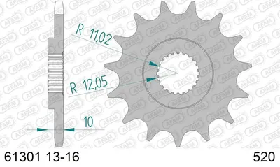 Produktbild von AFAM Kettenritzel 61301-16 Vorne Stahl