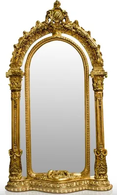 Produktbild von Pompöös by Casa Padrino Barock Standspiegel Gold 134 x H. 257 cm - Handgeschnitzt - Harald Glööckler Spiegel