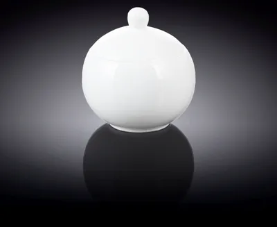 Zdjęcie produktu dla Cukiernica Wilmax z pokrywką, 300 ml, biała porcelana, model Olivia WL-995001/A