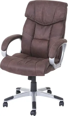 Image de Chaise de bureau HWC-A71, fauteuil de direction chaise pivotante chaise de bureau, tissu/textile, ~ aspect daim marron vintage