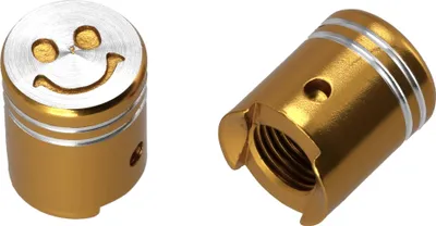 Produktbild von Set: 2x Ventilkappe Kolben, Gold eloxiert