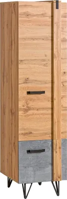 Image de Armoire-étagère 46 cm CONOVER - chêne wotan / béton / noir