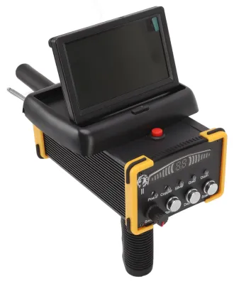 Image de Détecteur de métaux profond de 30 mètres, écran pliable, détecteur d'or, appareil de détection de métaux, portée de recherche de 1000 mètres, modèle GR9000, compatible avec une tension de 100-240V, prise européenne