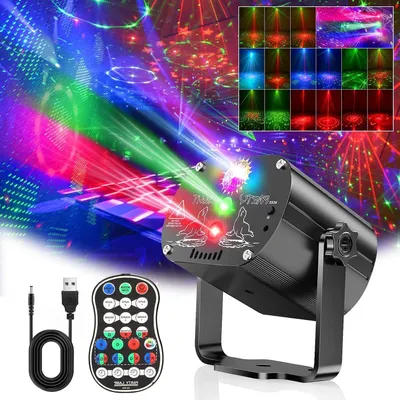 Zdjęcie produktu dla Discobal – lampa imprezowa – oświetlenie imprezowe – 60 efektów świetlnych – 2 metry – czarna