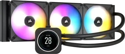 Produktbild von Corsair Wasserkühler ICue H150i Elite LCD Prozessor All-in-One-Flüssigkeitskühler Schwarz 1 Stück(e)