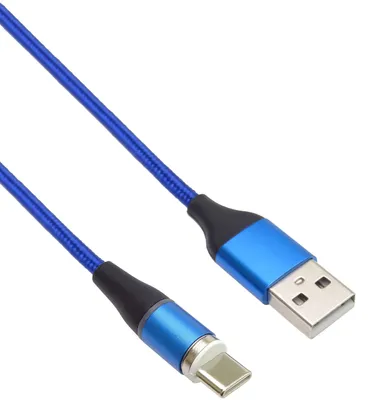 Image de PremiumCord Câble de charge magnétique microUSB et USB-C Câble USB bleu de 1 m