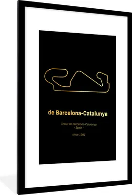 Produktbild von MuchoWow® Gerahmtes Poster Formel 1 - Rennstrecke - Barcelona 60x90 cm - Poster mit Schwarzem Bilderrahmen Wandposter Rahmen Foto Bilder - Dekoration - Wandposter Wohnzimmer - Hochwertig