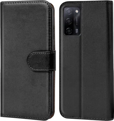 Produktbild von Conie Klapp Tasche für OPPO A55 5G Kartenfach Rundumschutz Hülle in Schwarz