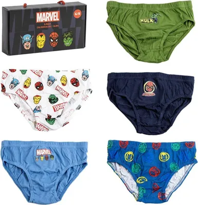 Obrázek produktu pro Dětské kalhoty Marvel - 5pack kalhotek z bavlněného žerzeje 6/8 let