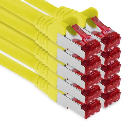 Productafbeelding van 1aTTack.de - 10x 5 meter CAT6 patchkabels, S/FTP, PIMF afscherming, CAT.6, RJ45, netwerkkabels