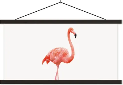 Produktbild von MuchoWow® Textilposter Flamingo - Rosa - Vogel - Mädchen - Jungen - Kind 90x45 cm mit schwarzem Rahmen - Klemmleisten