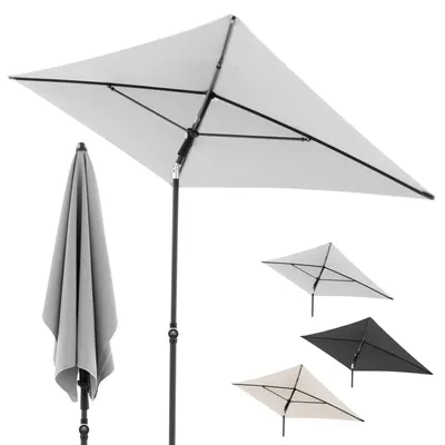 Productafbeelding van Doppler zonnescherm Rethink, 180x120 cm, lichtgrijs, balkonparasol met hoes