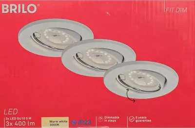 Produktbild von Briloner 7277-036 LED Einbauleuchten Set 3x5W Weiss GU10 Dimmschaltbar IP23 230V