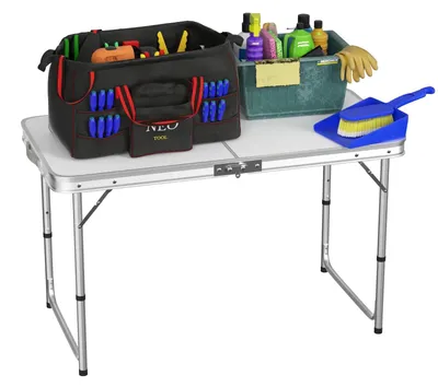 Produktbild von Klapptisch Picknick - Campingtisch - 120 x 60 cm - Tragbar faltbar - Garten Balkon indoor outdoor - Weiß