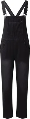 Produktbild von ASKSA Damen Jeanslatzhose Laessige Stretch Denim Latzhose Jeans Overalls Mit Taschen Klassischer lockere Passform Jumpsuit,Schwarz,XL