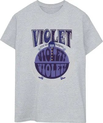 Produktbild von Willy Wonka - "Violet Turning Violet" T-Shirt für Damen BI47214 (M) (Grau)