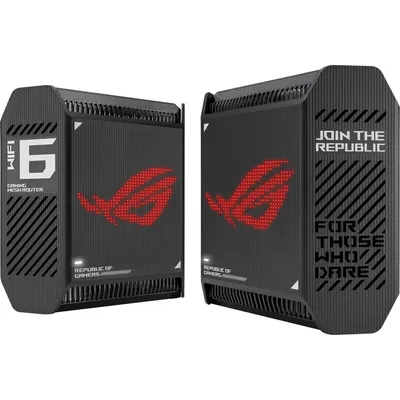 Produktbild von ASUS ROG Rapture GT6 (B-2-PK), Schwarz, Intern, Mesh-Router, Leistung, 538,8 m², Tri-Band (2,4 GHz / 5 GHz / 5 GHz)