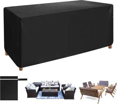Imagen del producto de Funda para cojín de jardín, tela Oxford 420D, 180 x 120 x 74 cm, impermeable, resistente al viento y a los rayos UV