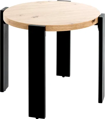 Produktbild von HAKU Beistelltisch Couchtisch Eiche hell, schwarz - MDF, Metall, B/H/T: 50x46x50 cm
