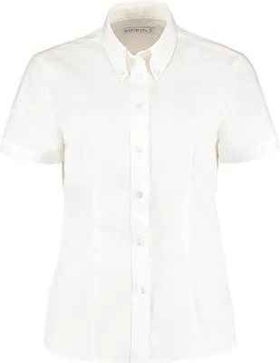 Produktbild von Kustom Kit Damen Business Oberteil Bluse T-Shirt Oberteil kurzarm, Größe:L (14), Farbe:Weiß