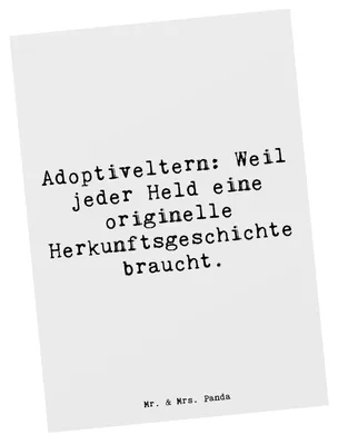 Produktbild von Mr. & Mrs. Panda Postkarte Spruch Adoptiveltern Helden - Weiß - Geschenk, Postkarten, Liebe, Grußkarte, Geschenkideen, Ansichtskarten, Geburtstage, Geschichten, Fotokarte