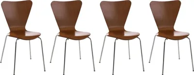 Produktbild von CLP 4er Set Besucherstuhl Calisto stapelbar braun