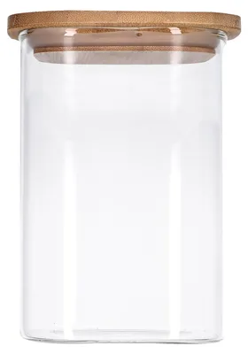 Produktbild von TP Vorratsglas mit Bambusdeckel, Glas Behälter für Lebensmittel, luftdicht, spülmaschinenfest - eckig 1200ml