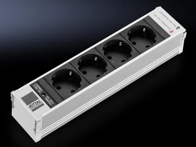 Produktbild von Rittal Steckdosenmodul PSM 4x Schu.ko L250mm schw.